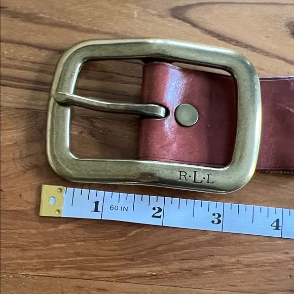 Ralph Lauren Braided Leather Belt in Brown with Brass Buckle - Picture 9 of 9